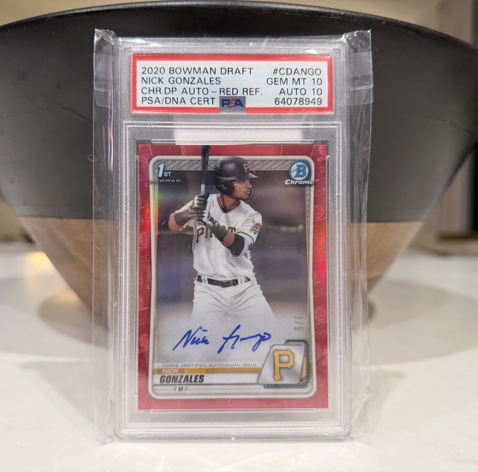 Nick Gonzales 2020 Bowman Draft 1st Bowman Chrome Red Refractor Auto /5 PSA 10