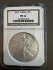U.S. Mint 2007 American Silver Eagle $1 NGC MS69 1 oz .999 Cert 2527169-026