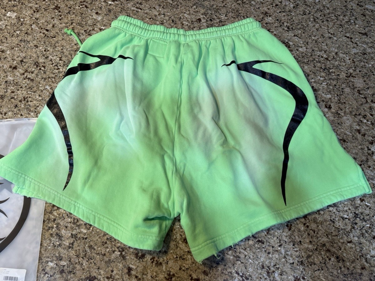 Men's Hellstar 7 On 7 Neon Green Shorts Large 100% Authentic | eBay