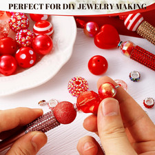 112 Pcs Beads for Pens, Spacer Beads, Chunky Bubblegum Bead, Rhinestone Bead ...