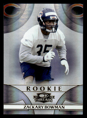 2008 Donruss Threads #250 Zackary Bowman Rookie SP #d /999! Chicago Bears