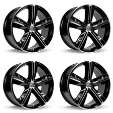 Set Of 4 Sms Black Alloy Wheel Rims 17x7.5 5x114.3 5x4.5 40mm 17inch D052