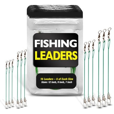 Fishing Leaders with Swivels - Carp - Pike - 12 inches, 9 7'', Silver