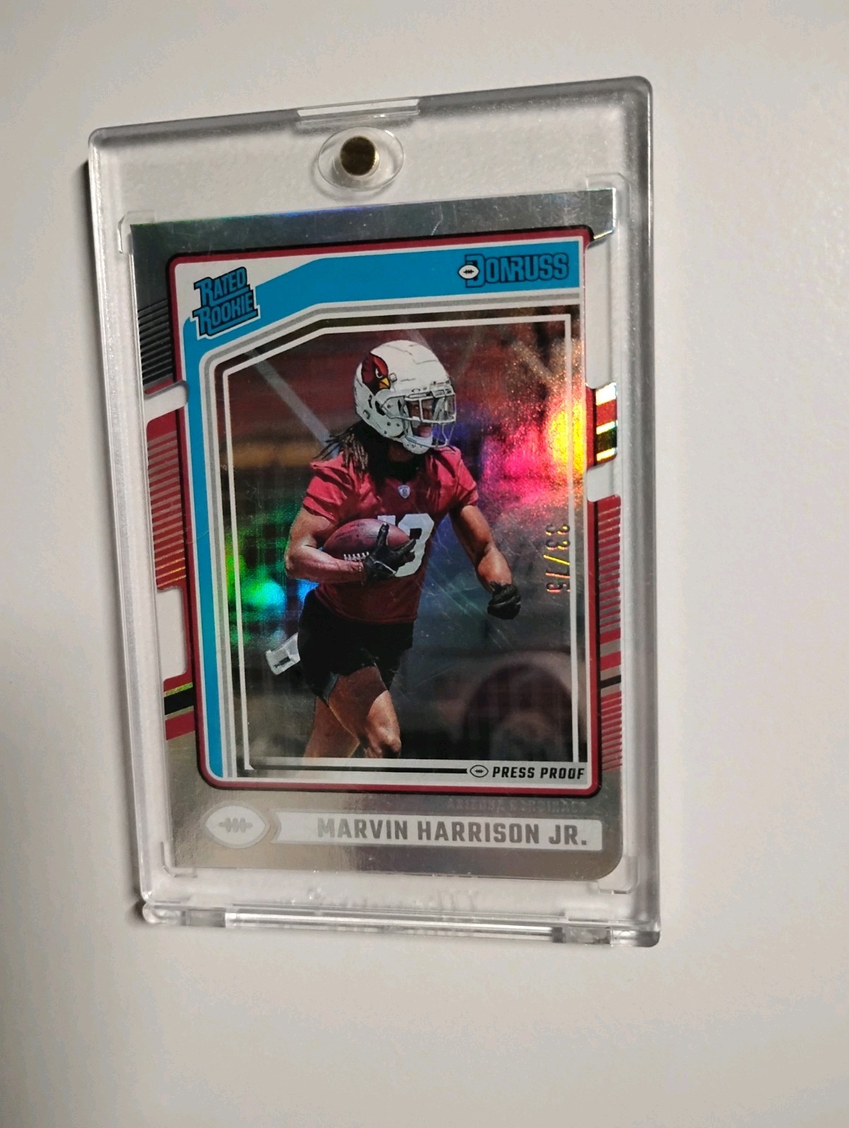 Marvin Harrison Jr. #d/75 Rc Silver Press Proof Die Cut 2024 Donruss Rookie Rc