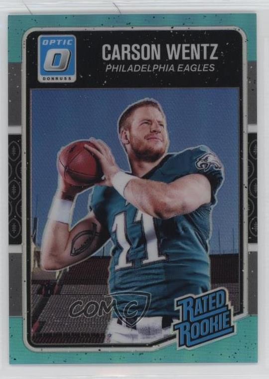 2016 Donruss Optic Rated Rookie Aqua 6/299 Carson Wentz #156 1cw4