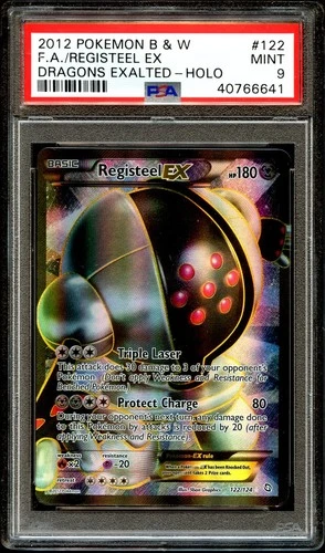 PSA 9 MINT Registeel 122/124 FULL ART Dragons Exalted HOLO Pokemon Card 641