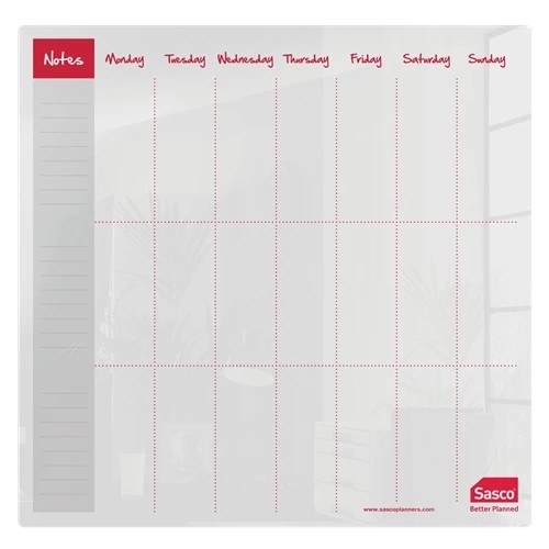 Sasco Semi Opaque Acrylic Mini Whiteboard Weekly Planner Desktop 2410179