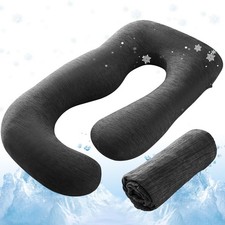 Cooling Pregnancy Pillow Cover, 57-inch U Shaped Pregnancy Pillow Case, Fits ...