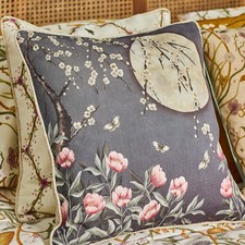 Image of The Chateau Moonlight Cushion Midnight Blue Garden Angel Strawbridge Design