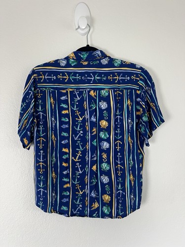 Pendleton maritim Hawaii Vintage Kurzarm Muschel Knopf Bluse Damen 4 - Bild 9 von 10