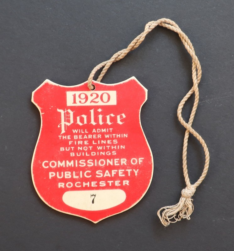 1920 Celluloid Police Fire Line Press Pass Rochester