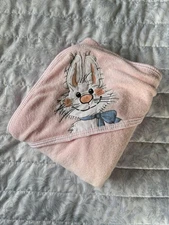 Vintage Little Suzy’s Zoo Rabbit Pink Baby Towel