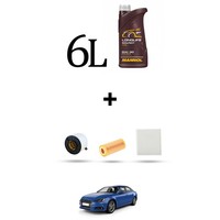 Hoffcar Wartungskit 4 Filter Und 6L ÖL FüR Audi A4 (B9,8W) 2.0 Tfsi G-TRON 125