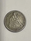 1887 S  90% SILVER SEATED LIBERTY  DIME