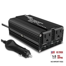 Black 500W Power Inverter for DC 12V to 110V AC Car Plug Adapter