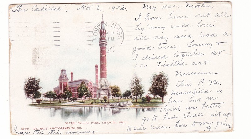 Water Works Park  Detroit, MIch. antique udb postcard / Detroit Publishing 1902