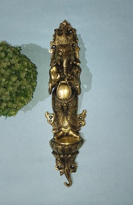 Lord Vinayaka Theme Front Door Handle Brass Ganpati Design Door Pull Decor DL235