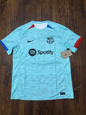 希少　bal MINERAL SOCCER V2 JERSEY Medium NWT Nike Authentic FC Barcelona Aqua-487 Soccer Jersey DX9820