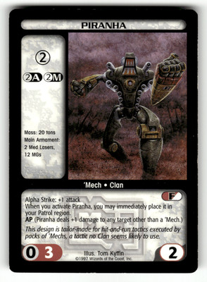 BattleTech Piranha Mech 1997 BattleTech Wizards of the Coast TCG