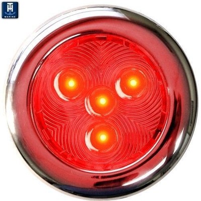 T-H Marine LED-51897-DP 3''D 12V DC Red Surface Screw Mount LED Courtesy Light