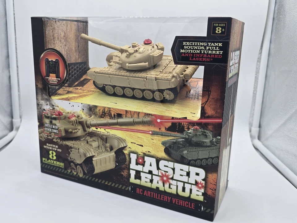 Laser League Rc Artillery Vehicle Tank With 8-way Remote Control  & Sealed Beige - Image 3 of 4