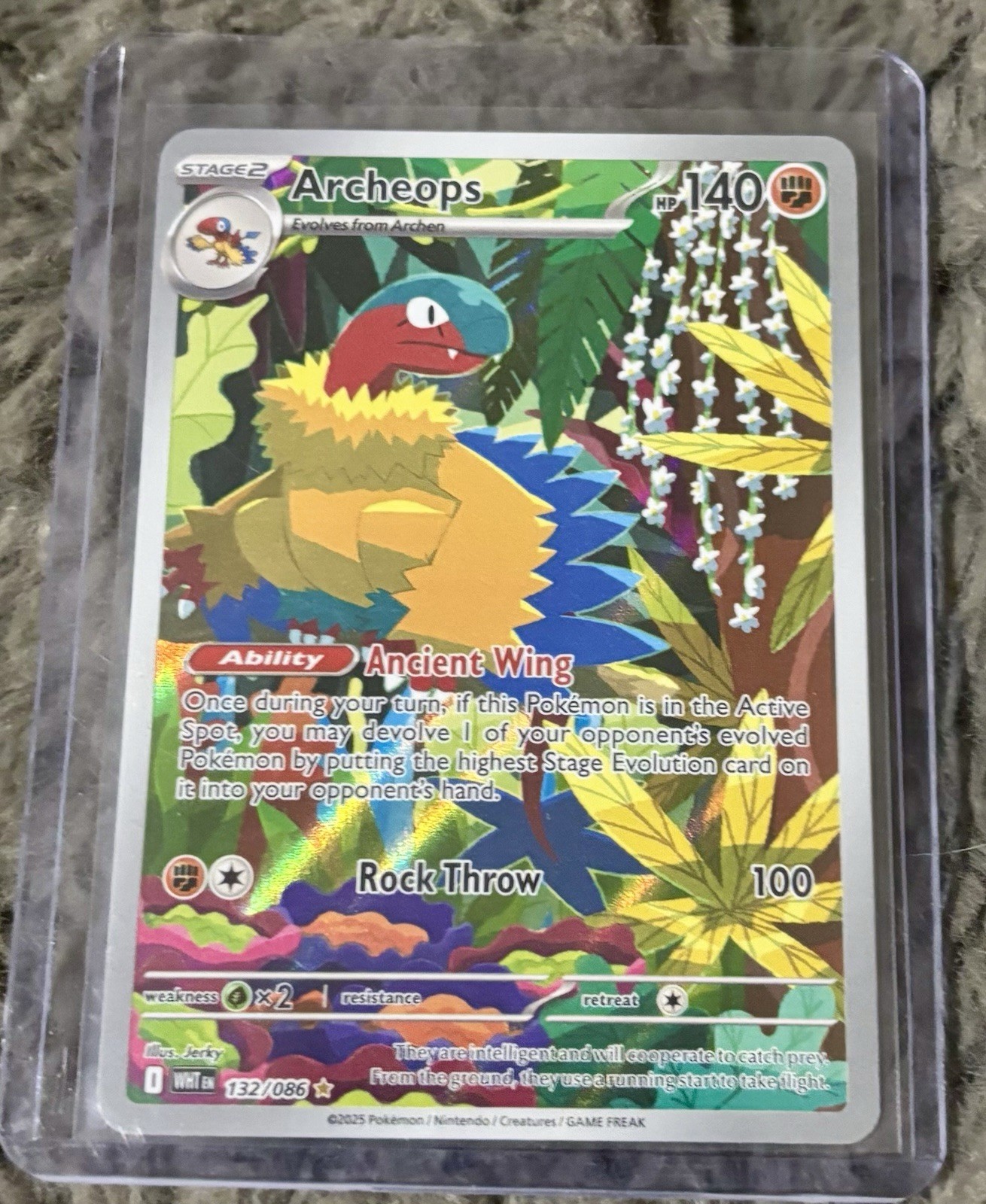 Pokemon Archeops 132/086 SV: White Flare Illustration Rare Full Art NM