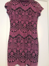BOOHOO Burgundy Lace Dress Size 8