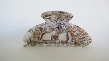 Long gray abalone sea shell effect hair claw clip