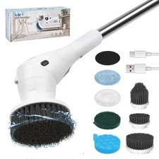 Spin Scrubber Bathroom, 8 in 1 Cordless Toilet Brush,3 Speed Shower Scrubber ...