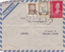 ARGENTINA 195? - 3 fach Frankierung auf LP-Brief v. Argentinien   Hamburg ...