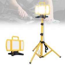 LED Work Light with Stand, 3 Adjustable Head Work Light with Adjustable and F...