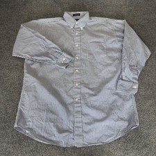 Vintage Chaps Ralph Lauren Mens Blue Striped Button Down Shirt 16.5 32/33 Cotton