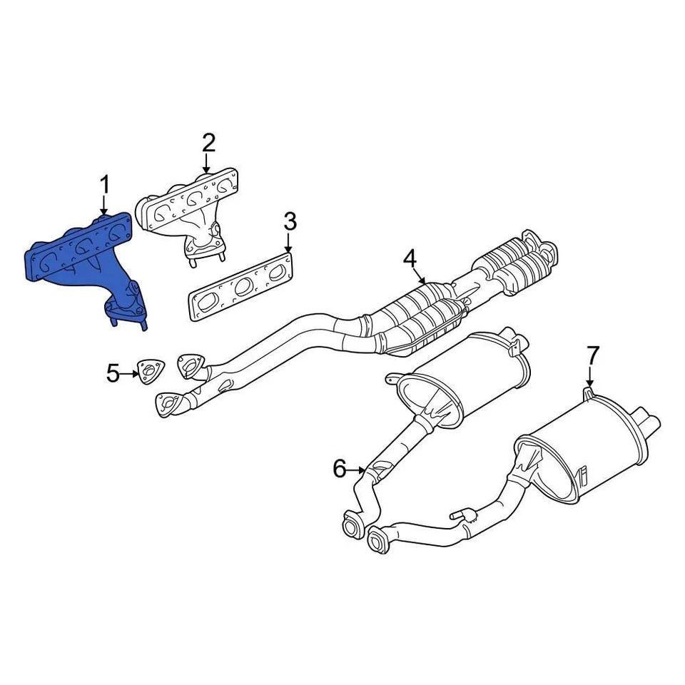 For BMW Z3 1998-2000 BMW 11621744250 Left Exhaust Manifold - Изображение 2 из 4