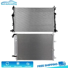 Aluminum Radiator And A/C Condenser For 2014 2015 16-2018 Jeep Cherokee 2.4L l4