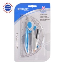 Compass and Protractor Math Geometry Set Plastic 6 Inch Assorted Westcott School