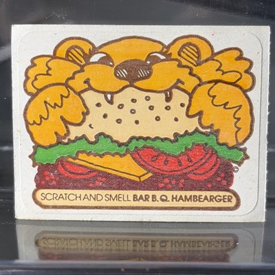 VINTAGE 80 S MELLO SMELLO HAMBEARGER SNIFF STICKER