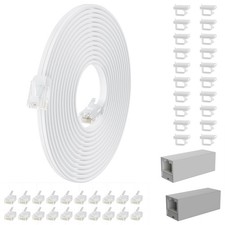 250 Ft Telephone Extension Cord, Weatherproof RJ11 Phone Cable for Landline Fa