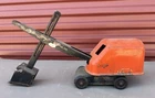 VINTAGE 1947 TONKA TOY ORANGE STEAM SHOVEL, NO.100, 1ST MODEL,TONKA STEAM SHOVEL