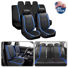 Full Set Seat Covers 5-Seats Leather Cushion Protector Pad Front + Rear For Kia