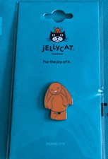 JELLYCAT.  Amberley Orange Bunny. Pin Badge and Bag. Brand New & Sealed. Genuine