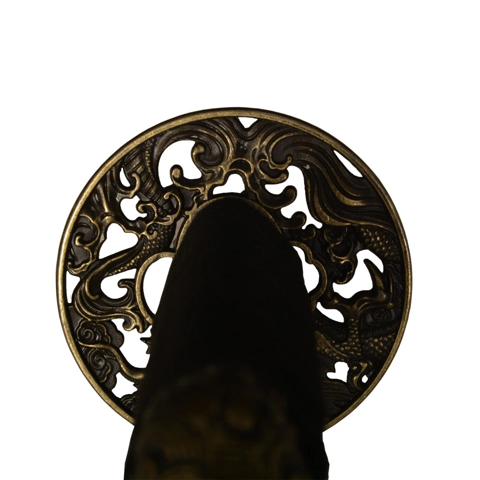 Espada forjada feita à mão espada samurai Katana conjunto de 3 peças azul com suporte de exibição. - Imagem 4 de 4