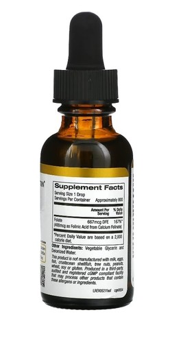 Folinsäure Leucovorin California Gold Nutrition alkoholfrei 30ml, Sprachverzögerung - Bild 3 von 4
