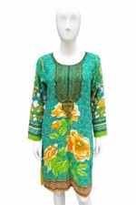 South Asian Kurti Vibrant Green And Yellow Size Medium