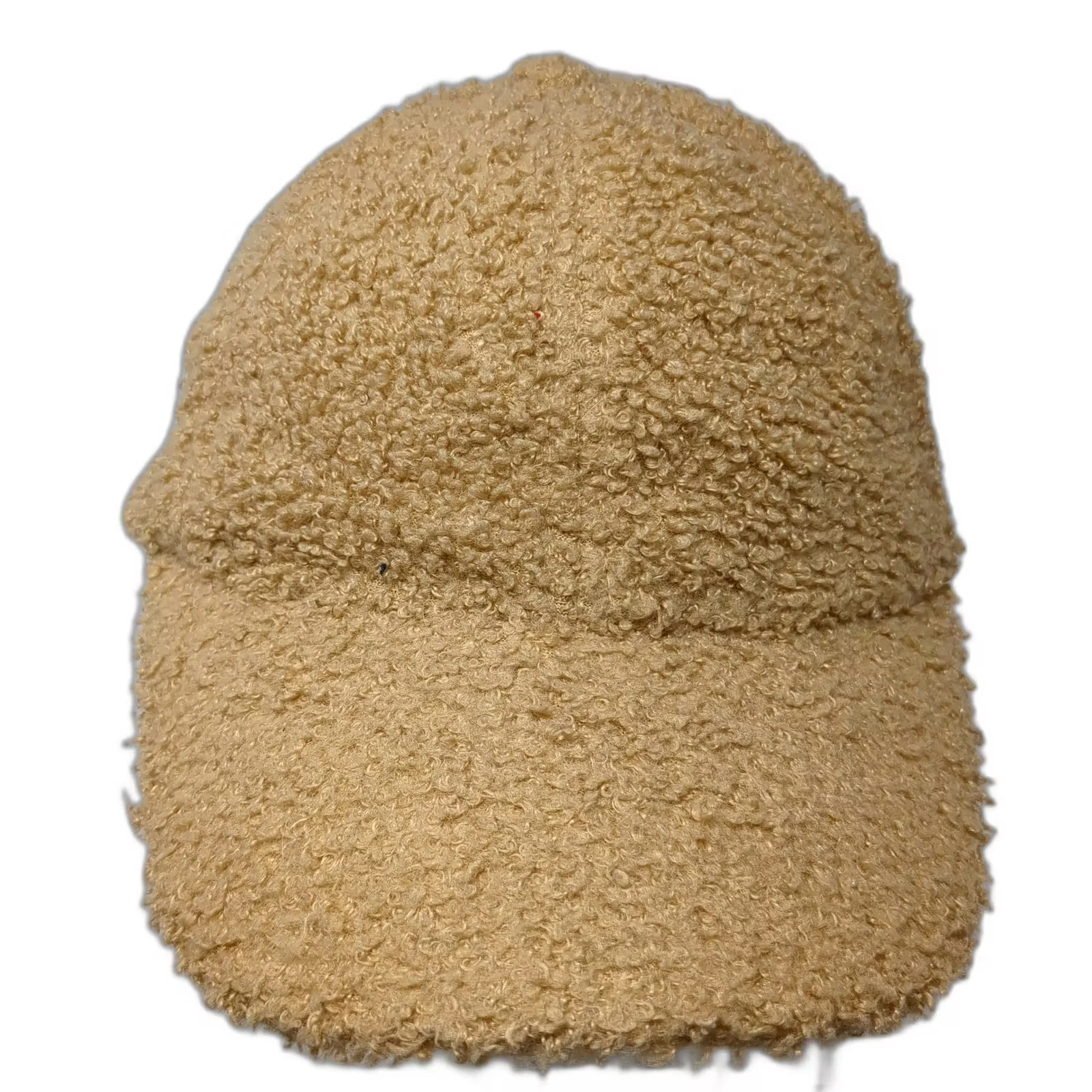Brown Sherpa Fleece Baseball Cap Hat One Size Strapback Adjustable Solid Fuzzy