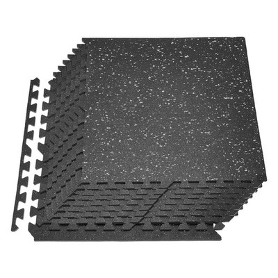 Uimoso 12PCS Gym Exercise Floor Mats Puzzle Tiles Rubber Top EVA Foam 24x24x0.4''