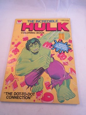 Vintage 1979 Incredible Hulk Coloring Book, majority used