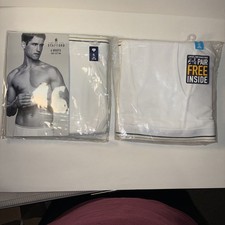 VNTG Stafford Mens 6 AND 4 Pack 10 total Full Cut White Briefs Sz 40-42 XL