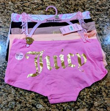 JUICY COUTURE INTIMATES 5 PACK BOYSHORTS PANTIES COTTON SPANDEX L