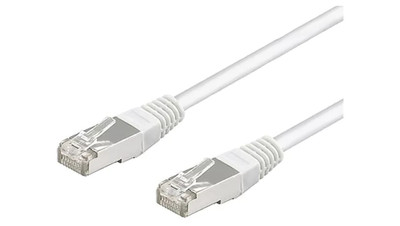 SF/UTP5-CCA-100WH Patch cord SF/UTP 5e linka CCA PVC biały 10m 26AWG