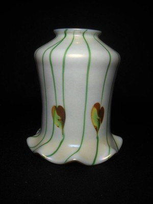 Antique Fostoria Heart & Vine Aurene Art Glass Shade Circa 1909-1920's Excellent